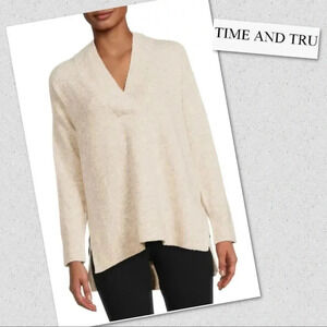 TIME & TRU Oversized Tunic Sweater, High-Low Hem